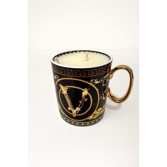 Versace Other - Versace Rosenthal Virtus Gala Black & Gold Mug Candle Porcelain w/Box Never Used